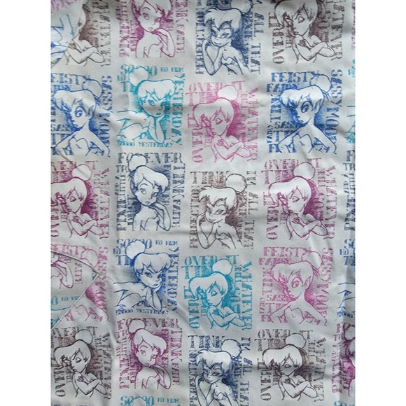 Disney Tinkerbell Fairy Sz XLarge Scrub Shirt Feisty Sassy Tink Nurse Tech Vet - Picture 3 of 10